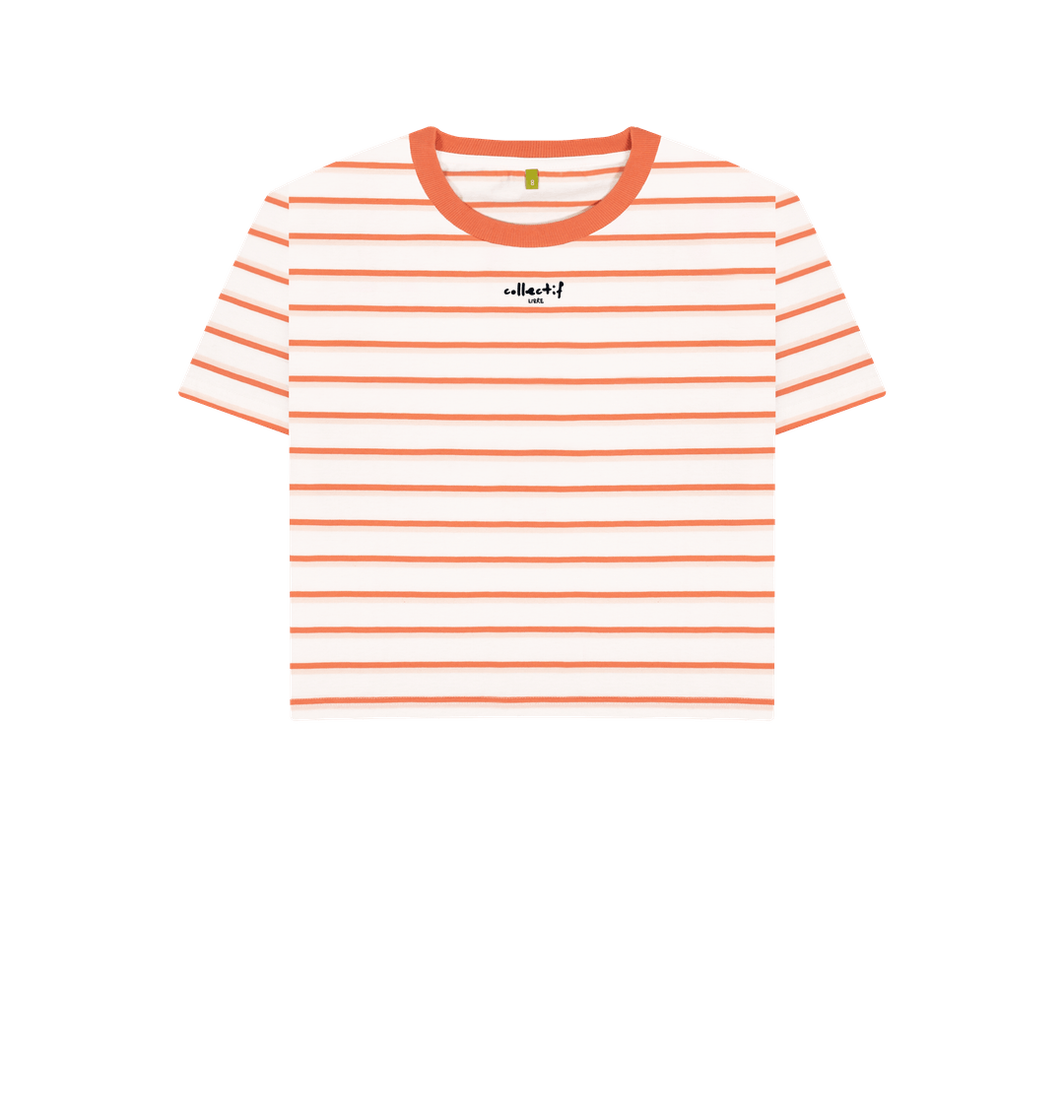 Coral Stripes Printed T-shirt