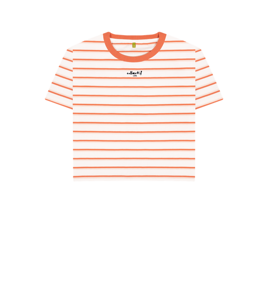 Coral Stripes Printed T-shirt
