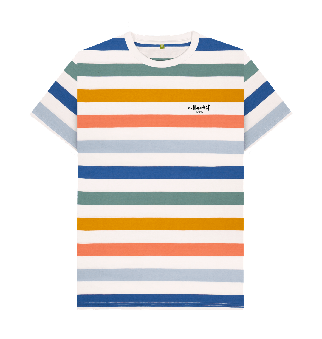 Multicolour Stripes Printed Premium T-Shirt