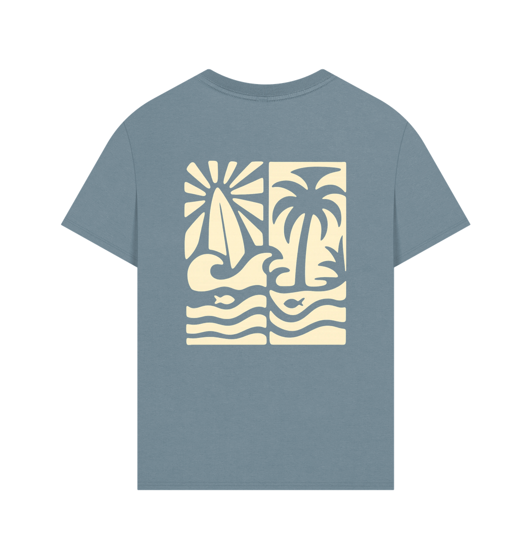 Stone Blue Printed T-shirt