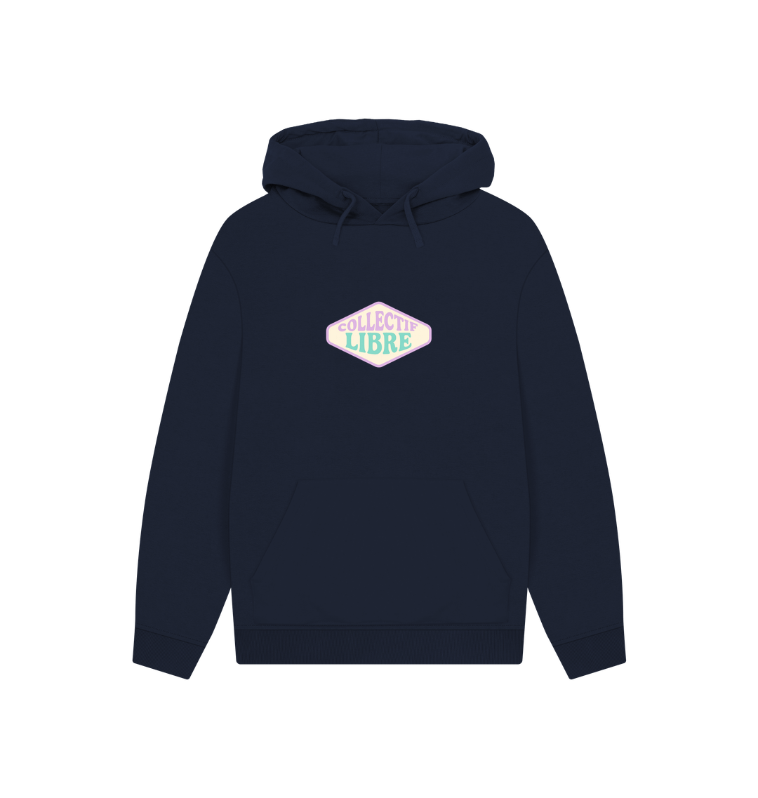 Navy Printed Hoody