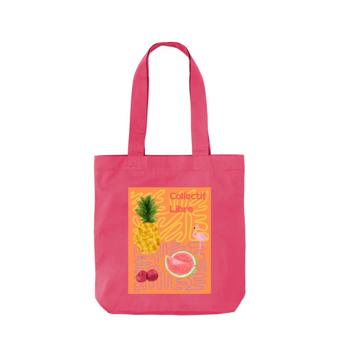 Raspberry Pink Printed Bag