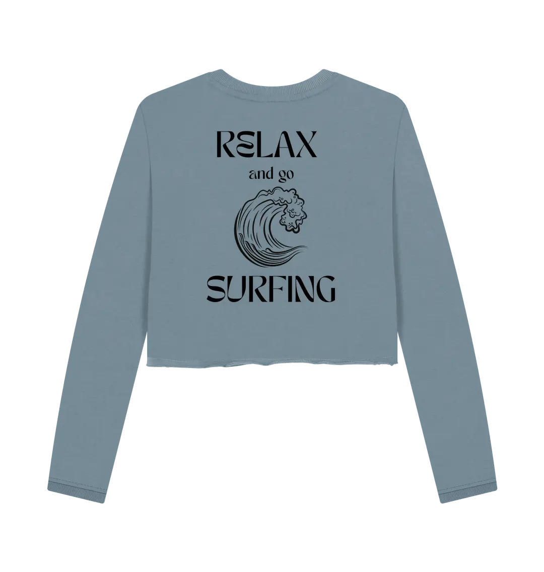 Stone Blue Printed Boxy Jumpers