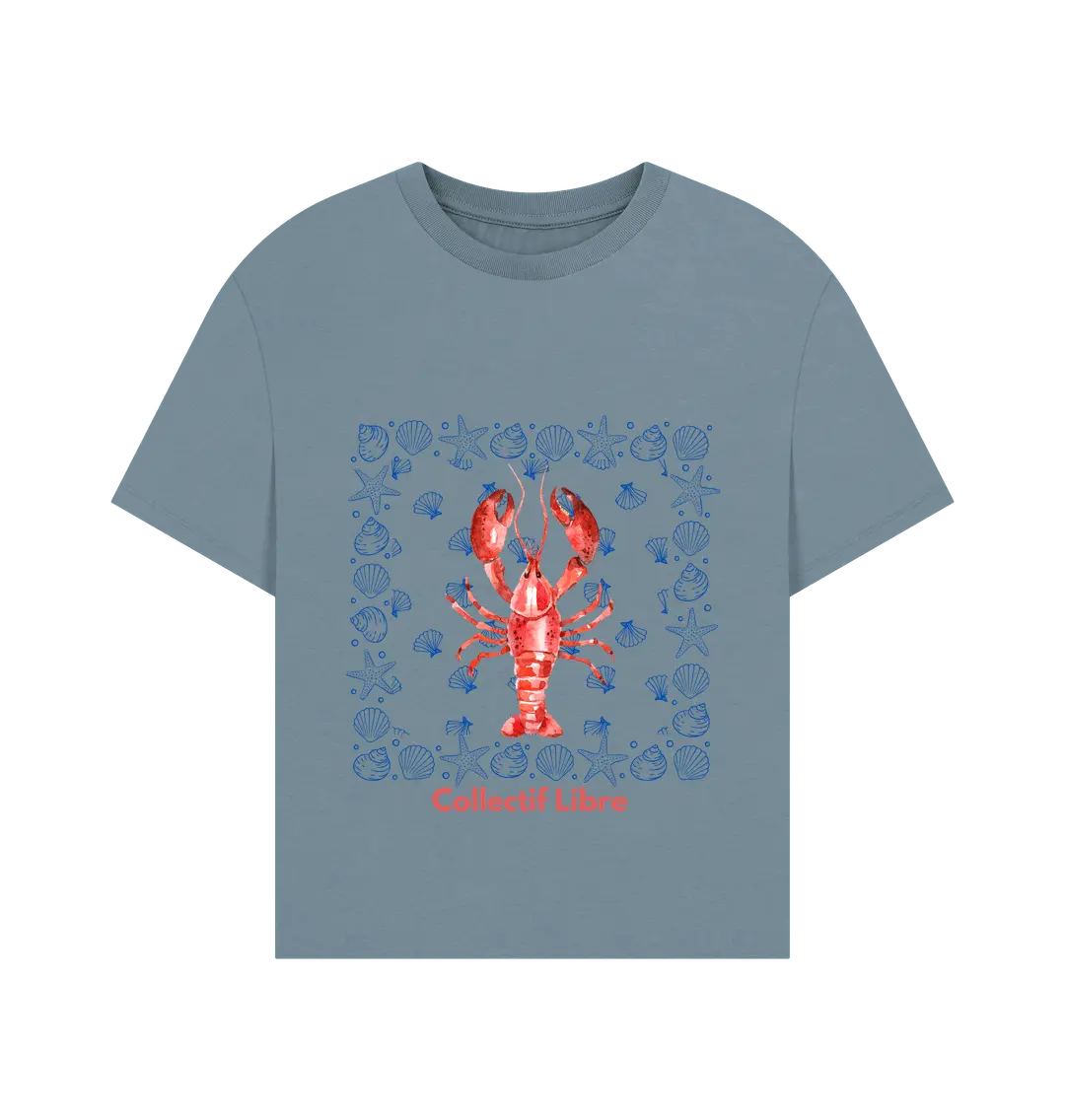 Stone Blue Printed T-shirt