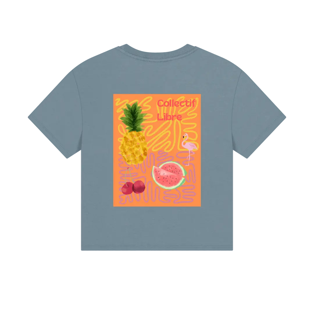 Stone Blue Printed T-shirt