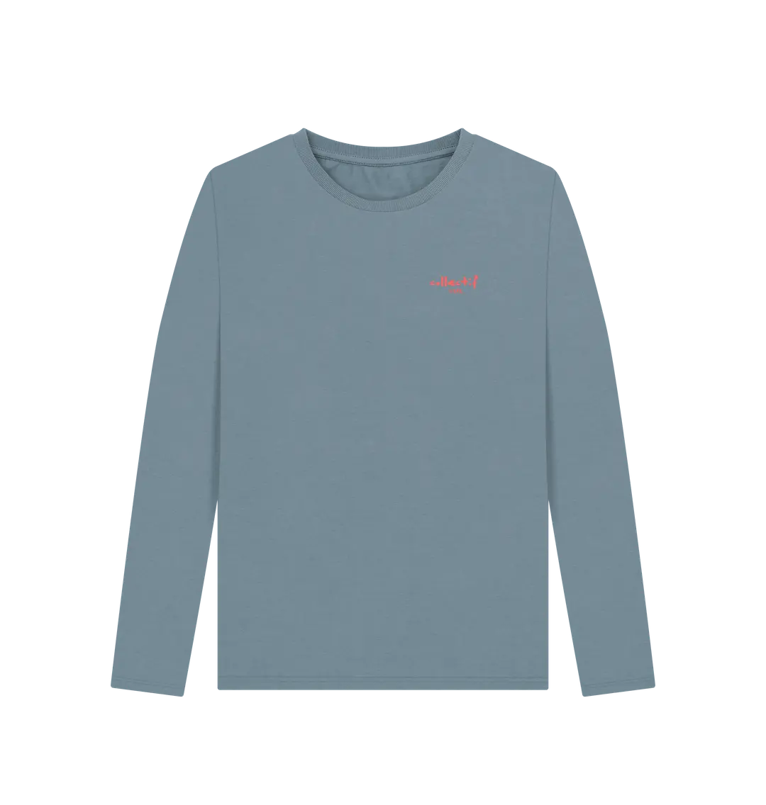Stone Blue Printed Long Sleeve T Shirt