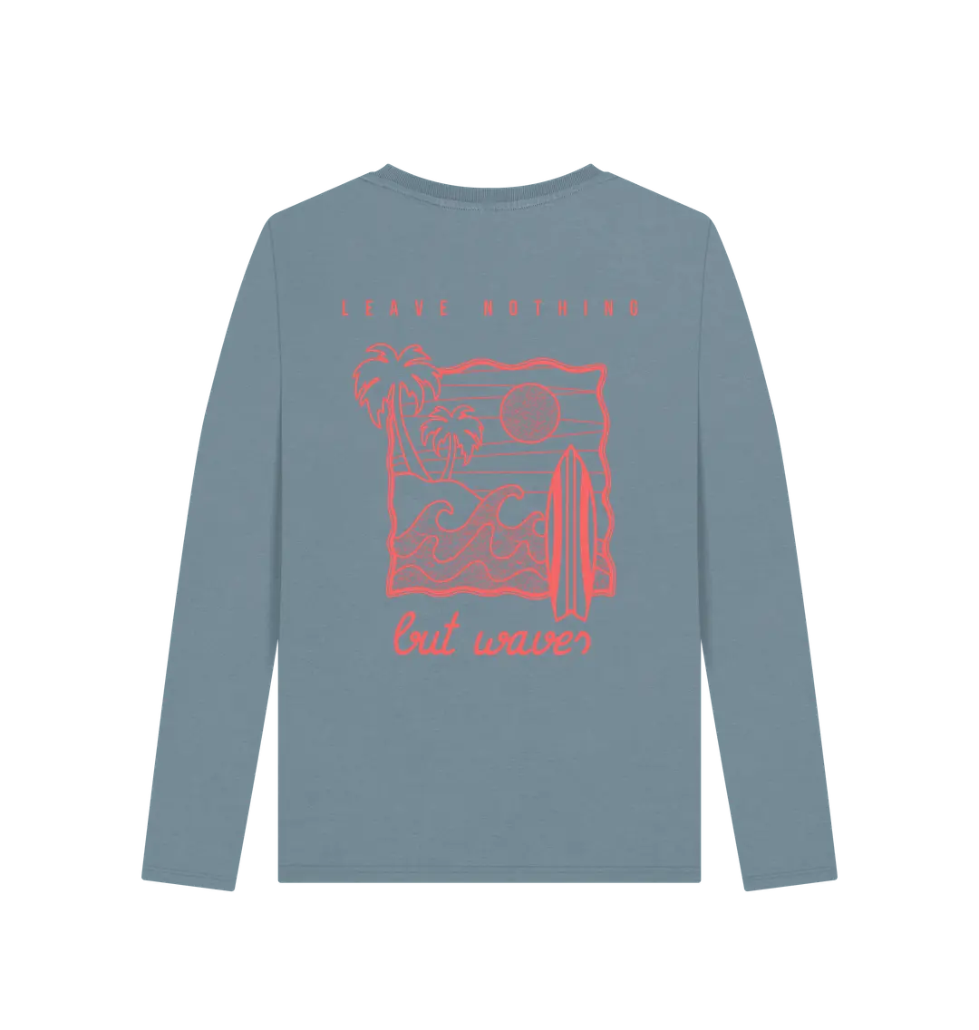 Stone Blue Printed Long Sleeve T Shirt