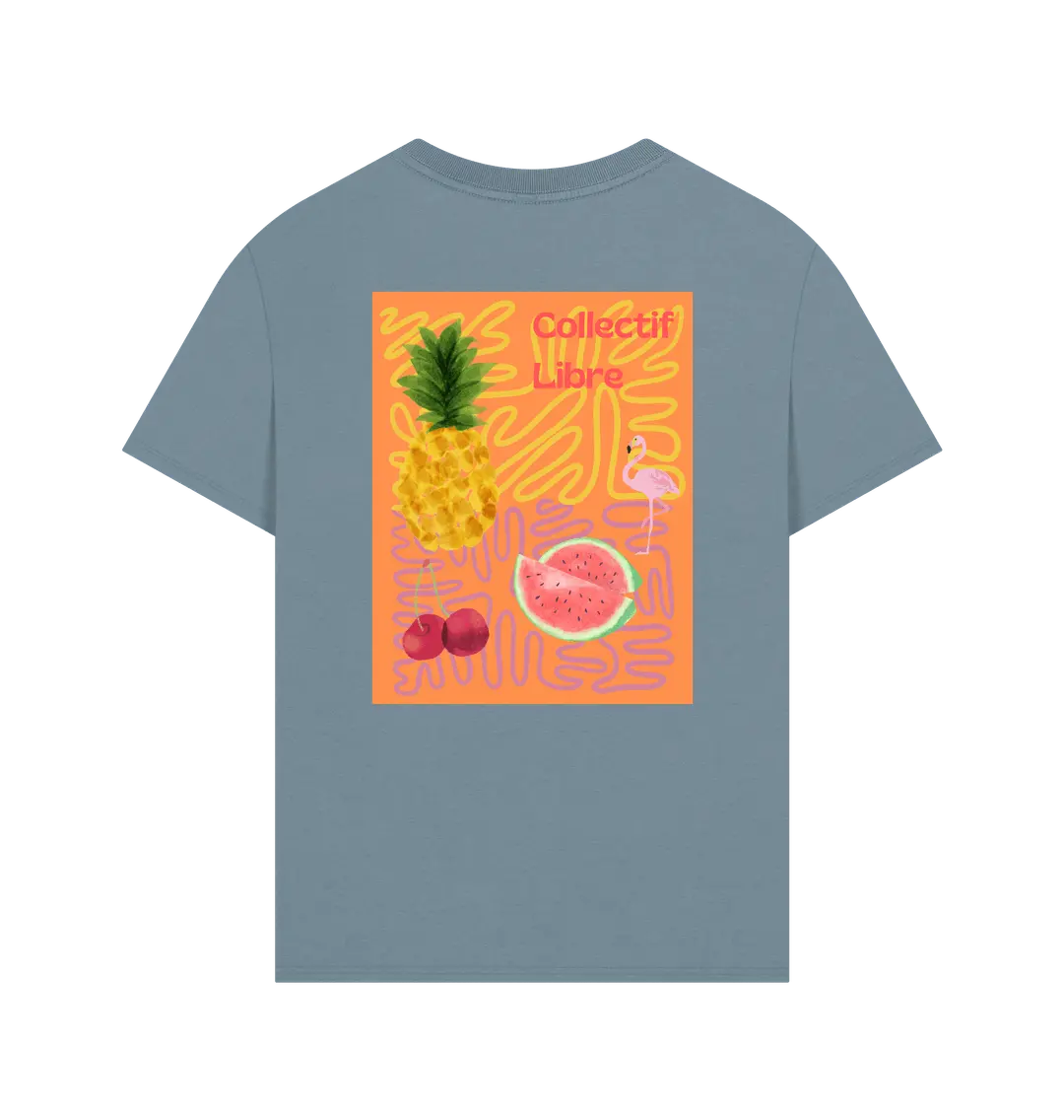 Stone Blue Printed T-shirt