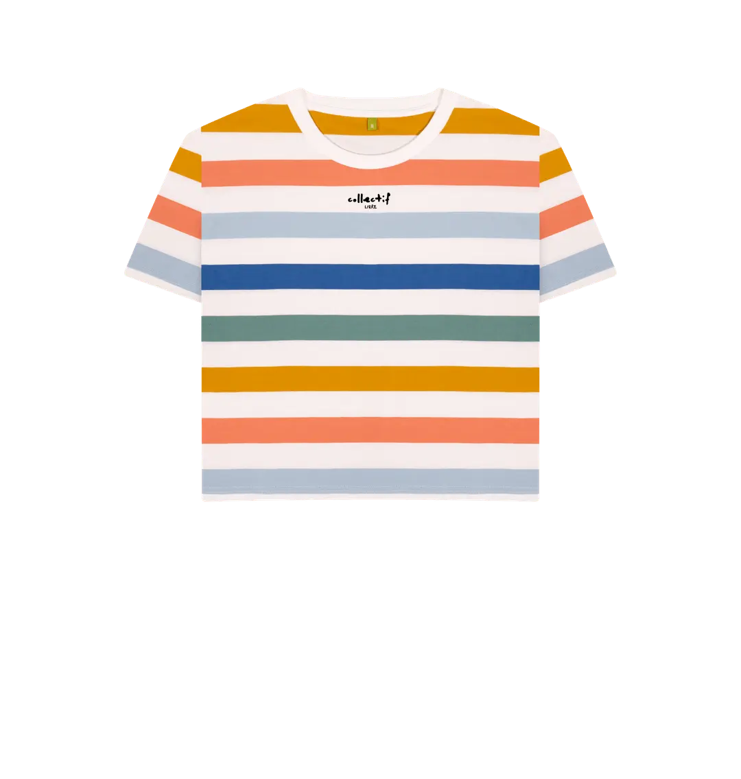 Multicolour Stripes Printed T-shirt