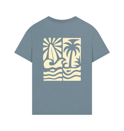 Stone Blue Printed T-shirt