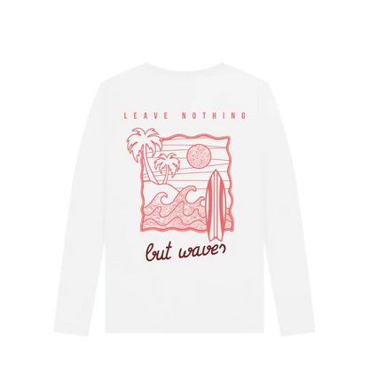 White Printed Long Sleeve T Shirt