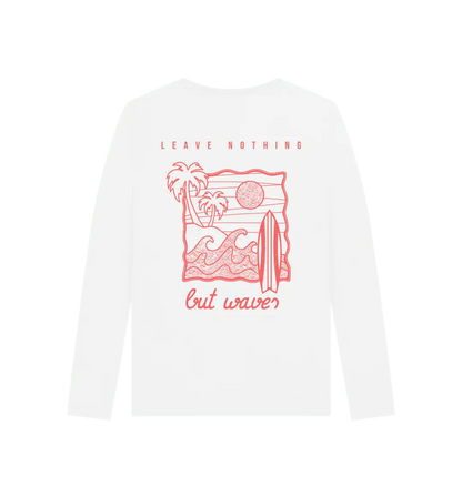 White Printed Long Sleeve T Shirt