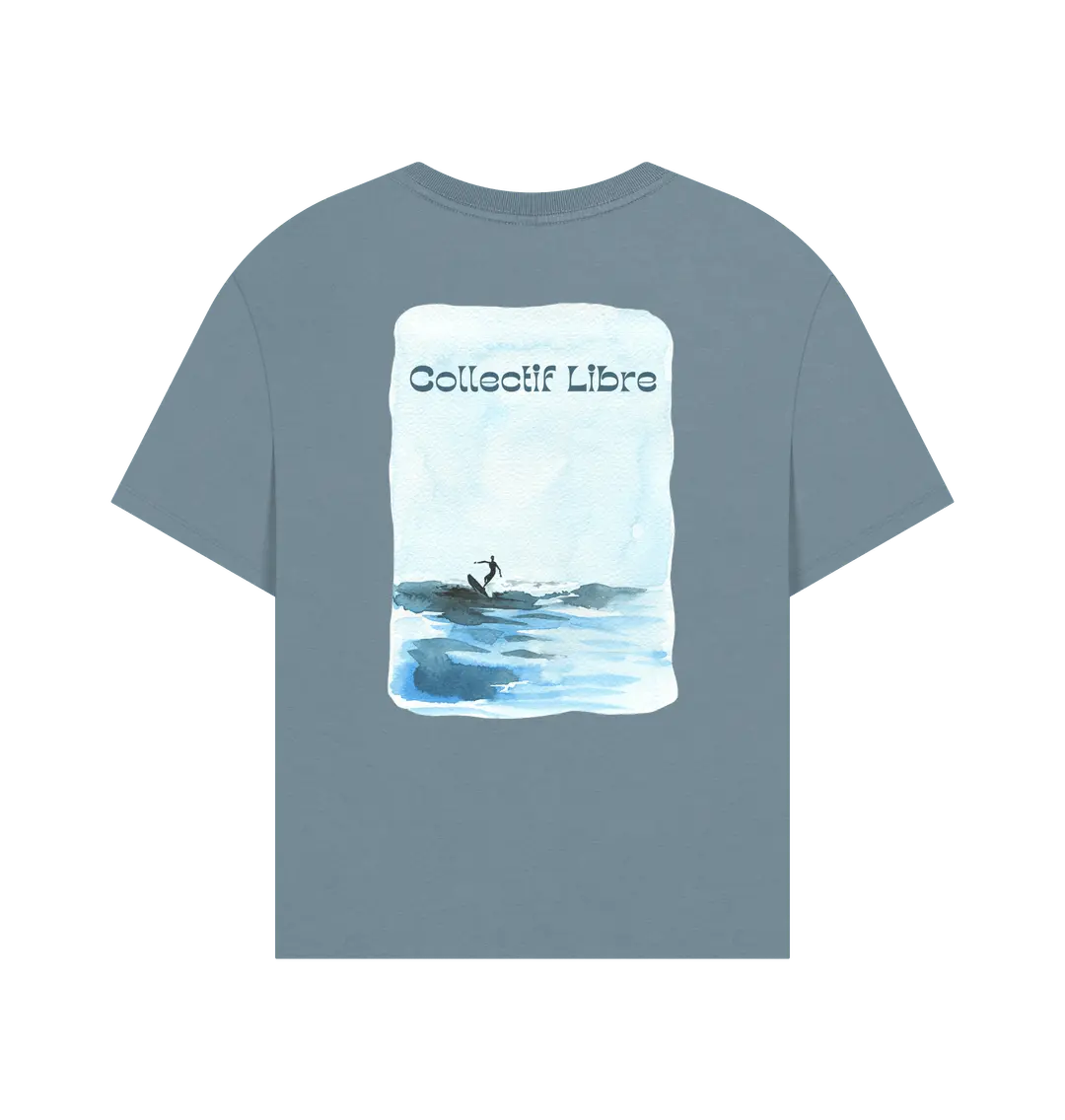 Stone Blue Printed T-shirt