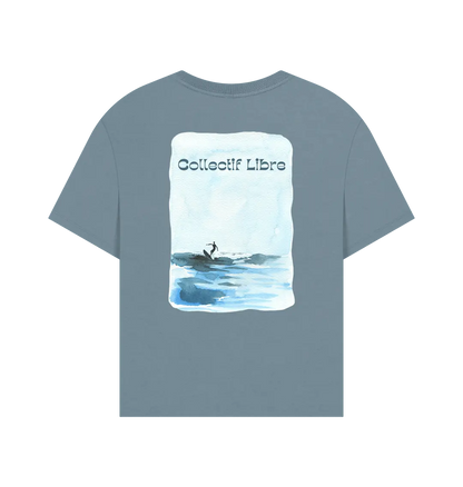 Stone Blue Printed T-shirt